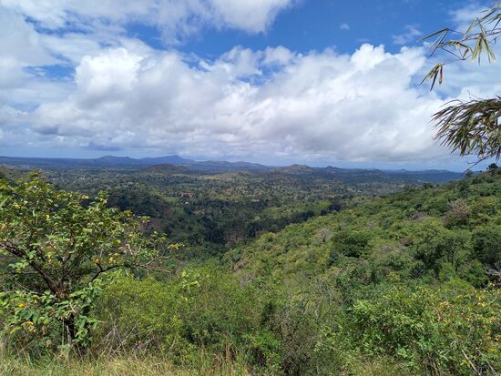 Beim Verlassen von Magoroto genießen wir noch einmal eine schöne Aussicht auf Ost Usambara.