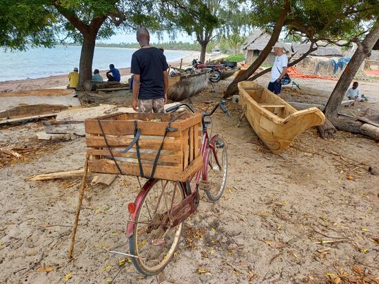 Wir schauen den Fischern über die Schulter und sehen wie sie ihren Einbaum mit einfachsten Mitteln herstellen.