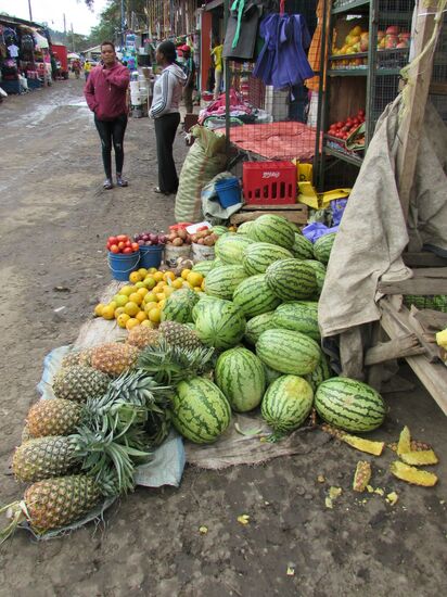 Lecker Ananas und Melonen