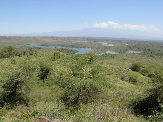 Blick auf die Seen Platte inmitten des Parks.