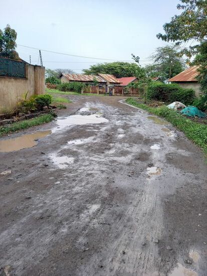 Man muss sich zwischen den mit Wasser gefüllten Schlaglöcher den Weg bahnen.