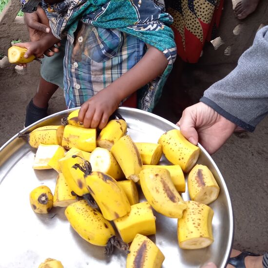 Die Bananen ließen die Augen ein weiteres Mal strahlen 