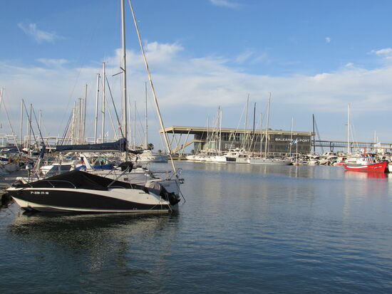 Im hinteren Bereich legen die Fähren Richtung Ibiza ab.