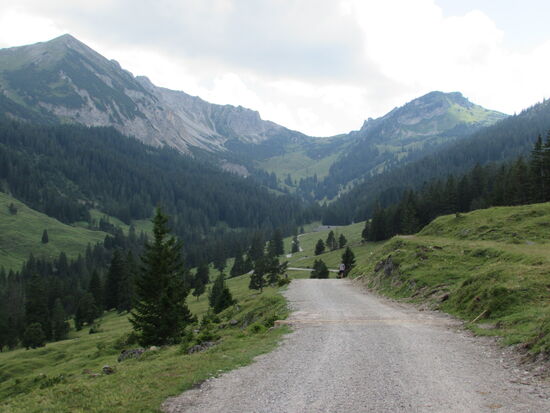 Am tiefsten Punkt der Bergkette führt der Wanderweg direkt  nach Lichtenstein.