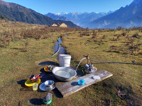 Abwasch mit Fernsicht.