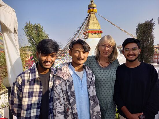 Wiedersehen mit Sunil, Bikash und mein Patenkind Nabin.