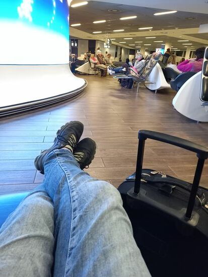 Füße hoch, Kaffee und warten 