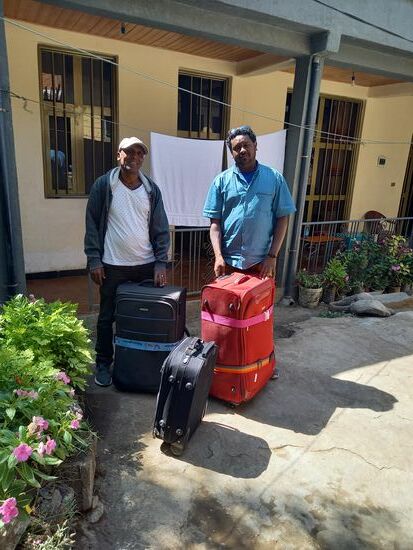 Die Koffer sind zur Abreise bereit bereit.