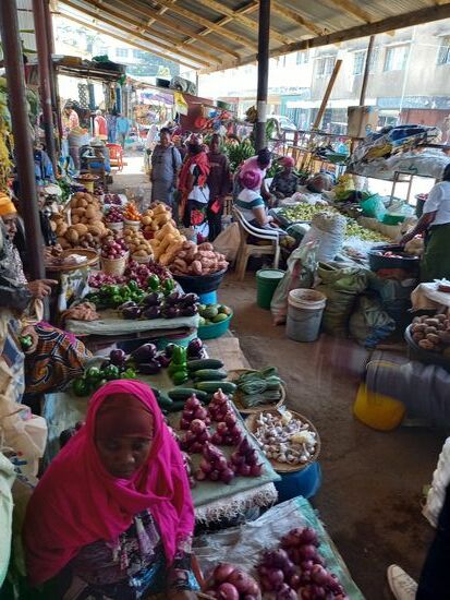 Wir streifen über den großen Markt von Arusha  - ich liebe dieses bunte Treiben  