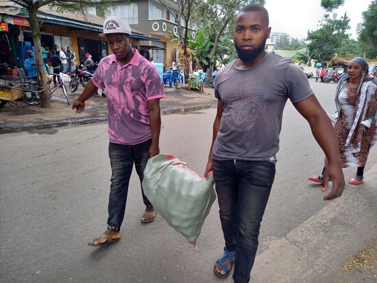 Die Mangos werden angeliefert.