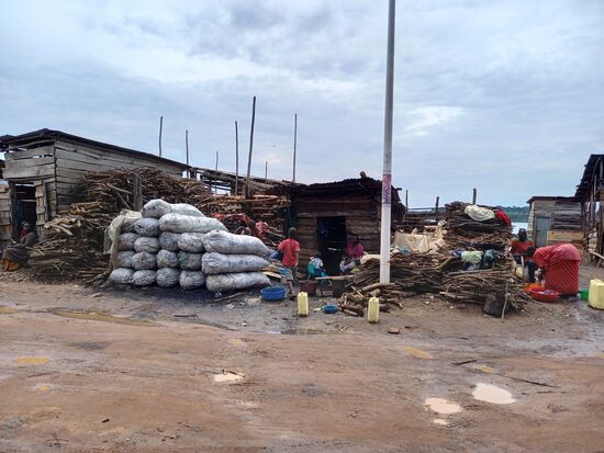 Hier wird viel mit Holz und Holzkohle gehandelt.