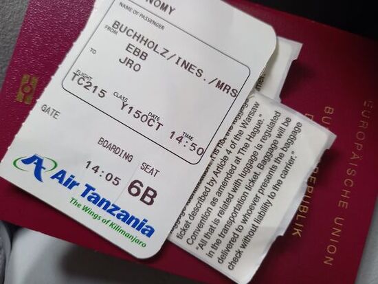 Der Flug mit Air Tansania zum Kilimandscharo Airport lief reibungslos. Da ich bereits ein Online Visum hatte,  war ich super schnell durch die Kontrolle und stand mit meinen Koffern zur Abholung bereit.