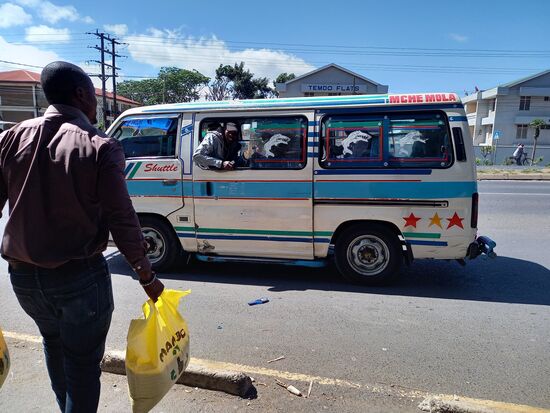 Wir bringen heute die Wochenration Reis und Bohnen ins Tuleane. Der Bus scheint voll. Doch ein bisschen schieben und schon sind wir drin  