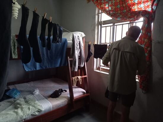 Inzwischen trocknet unsere Wäsche in unserem Zimmer.
