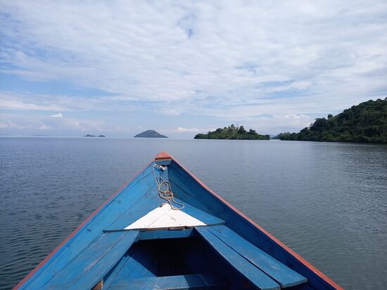 Vor uns liegt die Napoleon Insel. Sie hat ihren Namen von ihrer Form, die dem Hut von Napoleon ähnlich ist.