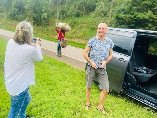 Stopp für ein Fotoshooting