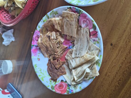 Verschieden gewürzt und mit 4 unterschiedlichen Bananensorten hat der Käufer eine gute Auswahl.