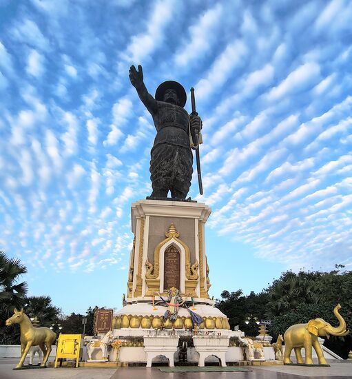 Die Statue von Chao Anouvong dem letzen Herscher des Königreichs Vientiane.