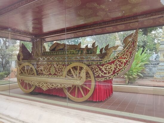 Bei der jährlichen Prozession kommt die reichlich geschmückte Lafette zum Einsatz