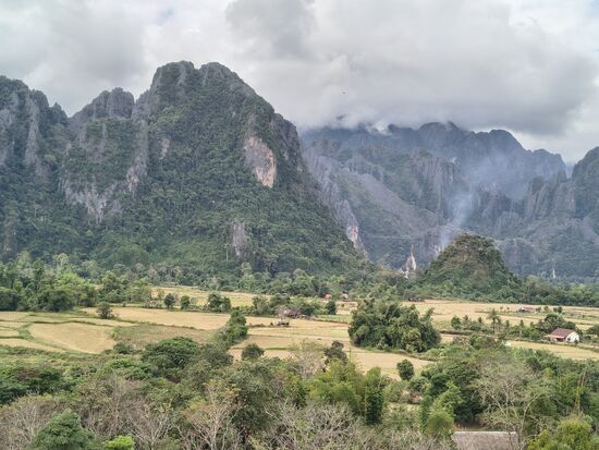 Jetzt im Winter sind die meisten Reisfelder  bereits abgeerntet