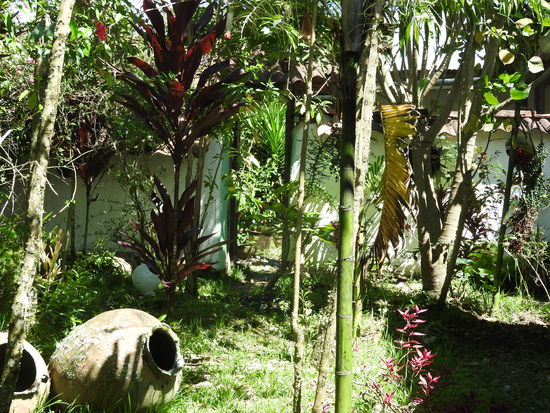 Ein schöner eingewachsener Garten  mit unglaublich lieben Wirtsleuten, die Verabschiedung nach nur 3 Tagen mit herzlichen Umarmungen und vielen guten Wünschen für unsere weitere Reise