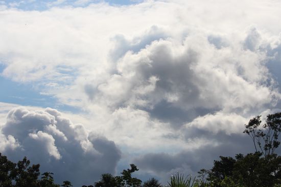 Die Wolken die sich zusammenbrauen schaun immer gleich gewaltig aus und so schnell wie sie kommen und abregnen sind sie auch wieder verschwunden
