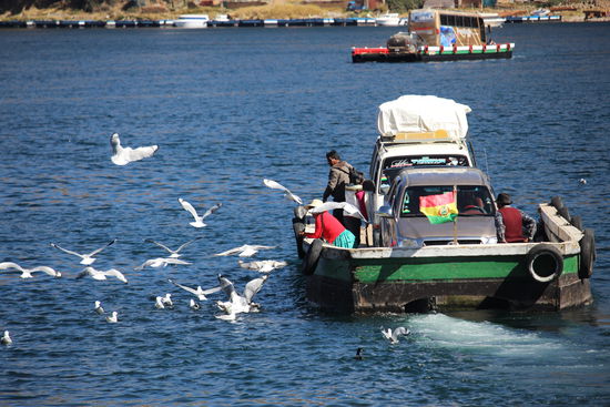 Wir Passagiere sind separat in  kleinen Booten  übergesetzt worden