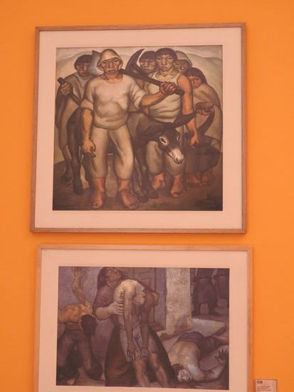 2 Bilder aus der Reihe Huacaynan (der Weg der Tränen) in der er sich mit der Unterdrückung und Armut der indigenen Bevölkerung Südamerikas beschäftigt.