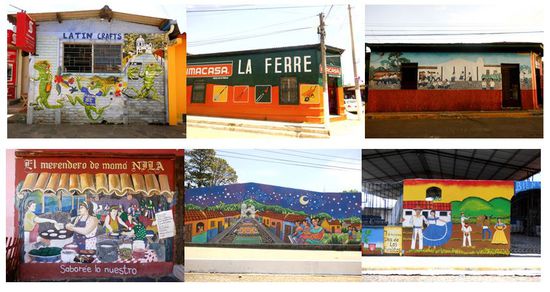 "Gebäudegemälde" in Ataco und Juayua