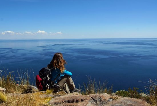 Der Blick auf den großen Titicaca See