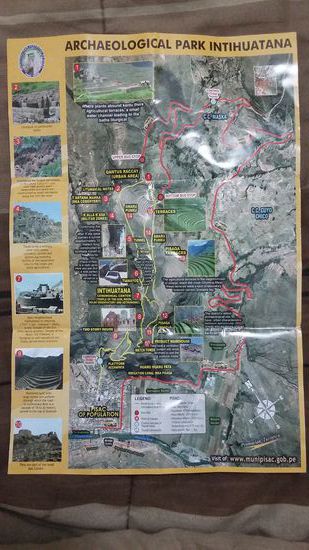 Übersichtskarte des archäologischen Parks Intihuatana