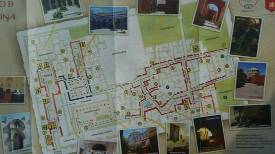 Übersichtskarte des Klosters, vom Flyer abfotografiert