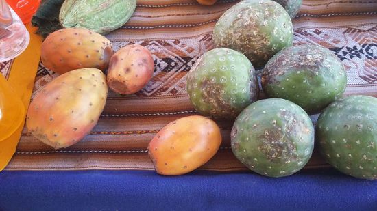 Kaktusfrucht (spanischen Namen leider nicht gemerkt) und die Frucht sancayo