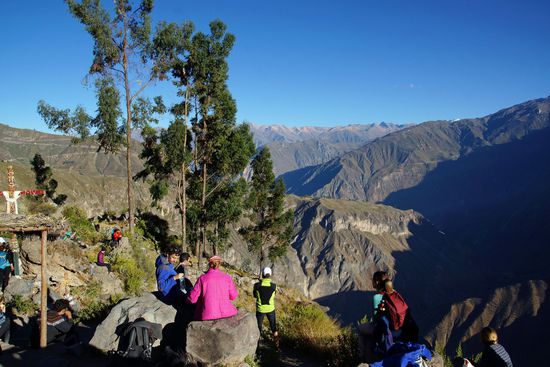 Blick auf den Canon Colca nach dem Aufstieg