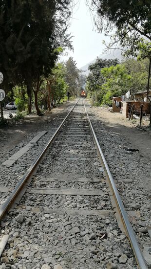 Die Züge fahren hier mitten durch die Ortschaften. Und da es keinerlei Sicherheitsvorkehrungen gibt, machen sie das mit einem sich durch Dorf hinziehendem, langem Tuuuuuuuuuuuut.