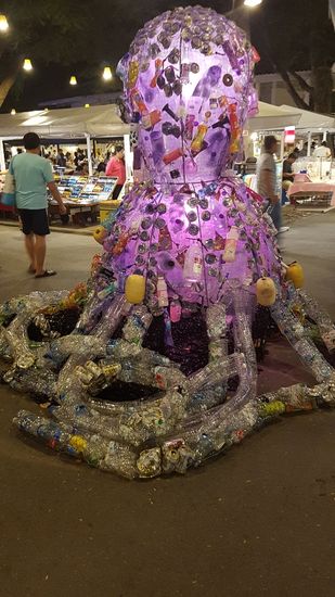 Auch eine Möglichkeit auf die Umweltverschmutzung mit Plastik aufmerksam zu machen