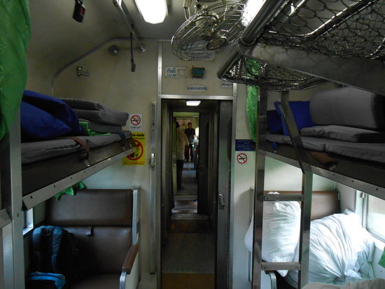 Das Schlafabteil im Zug nach Nong Khai