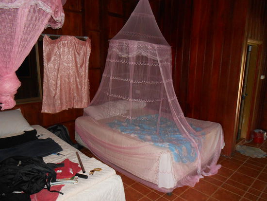 Moskitonetz in zart rosa