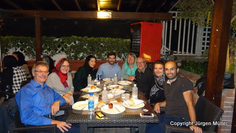 Unser Abschiedsessen mit Iranern im Ports Park