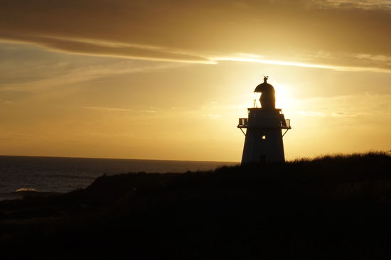 Sonnenuntergang am Waipapa Lighthouse