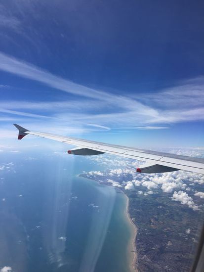 Aussicht aus meinem Flugzeug auf dem Weg nach London
