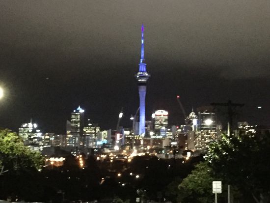 Auckland Skytower at night