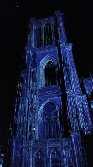 Lichtshow am Münster Strassbourg.