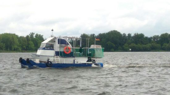 Boot, Marke Eigenbau, auf dem Plauersee
