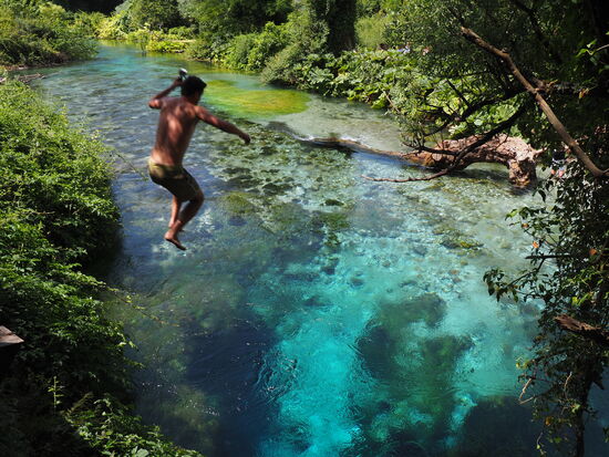 Sprung eines Mitreisenden inkl. Actioncam