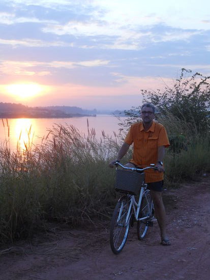 Sonnenuntergang am Mekong.