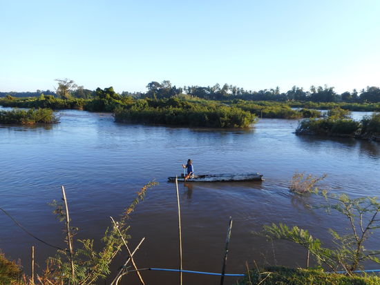 Ein Fischer auf dem Mekong.
