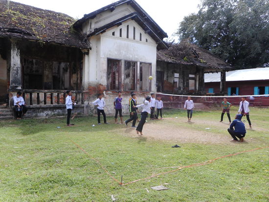 Ballspielen in der Pause