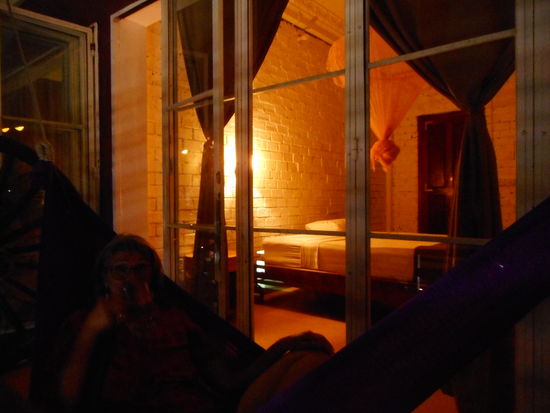 Unser Zimmer im balcony Guesthouse in Kratie