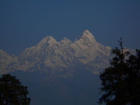 Am Abend gibt es noch einen Blick auf den Ganesh Himal.